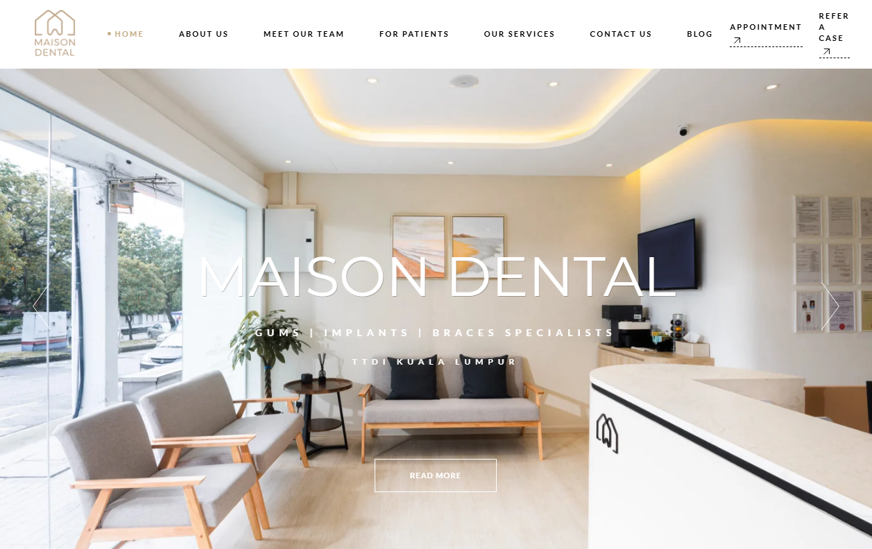 Maison Dental Specialist Front Page